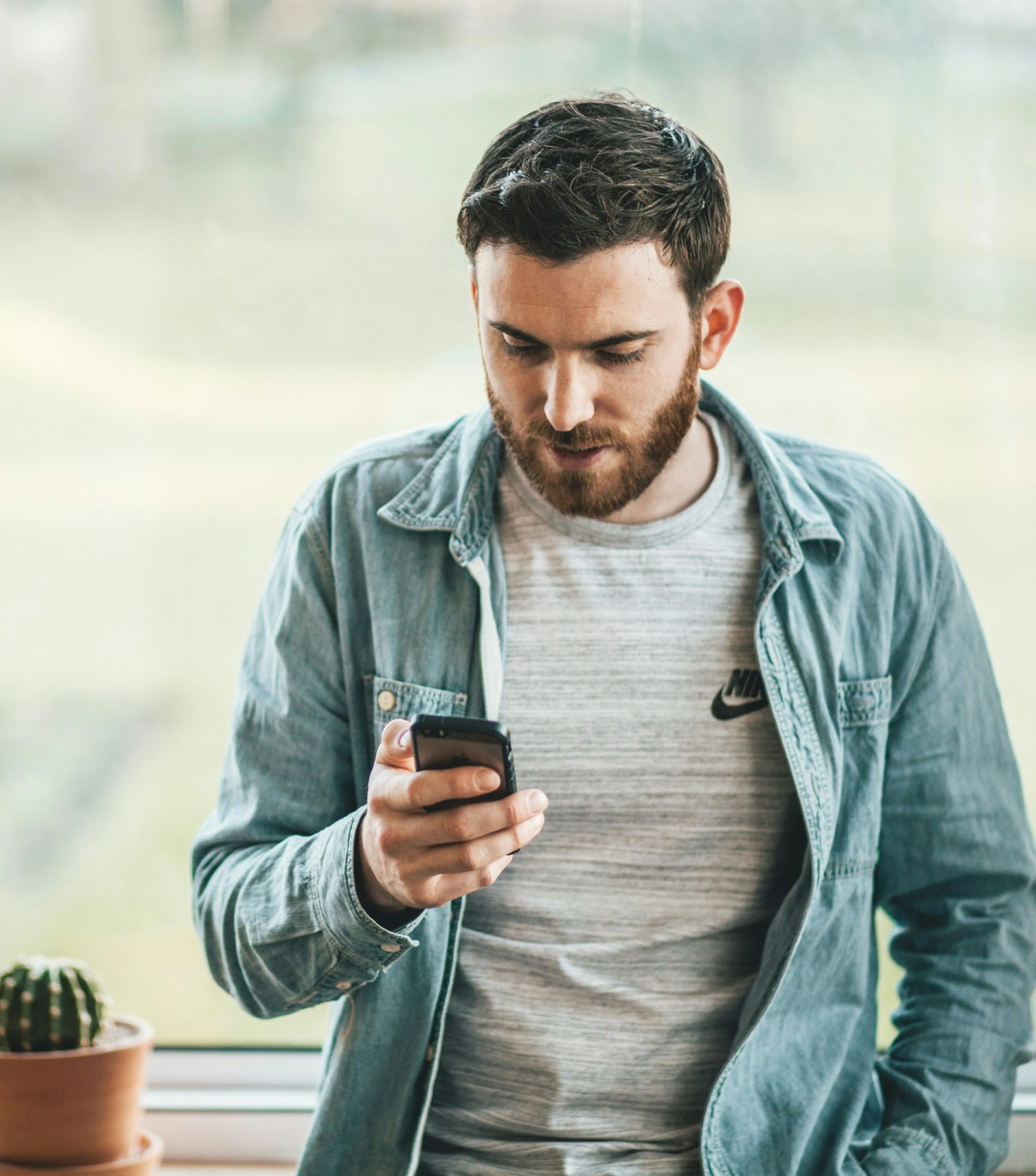 Person using mobile banking
