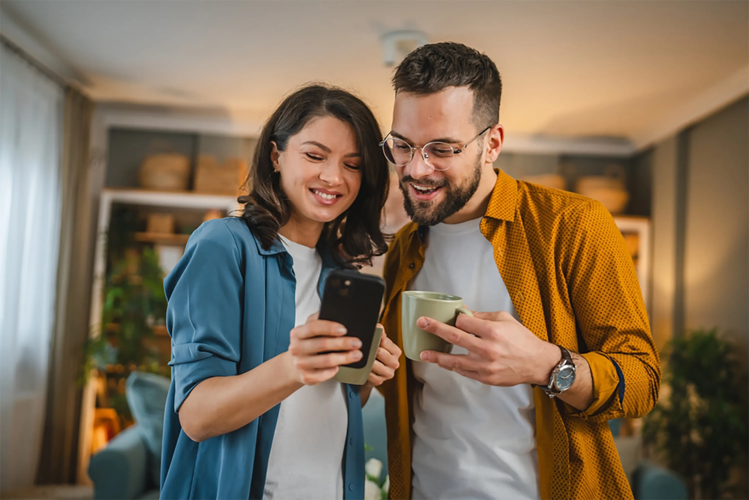 Couple using app